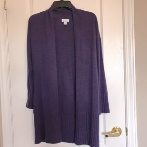 Kenar Soft Purple long midi cardigan 100 % merino wool.  No pills or pills.